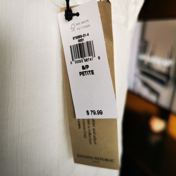 NWT BANANA REPUBLIC ruffle blouse (Petite Small) - Picture 3 of 4